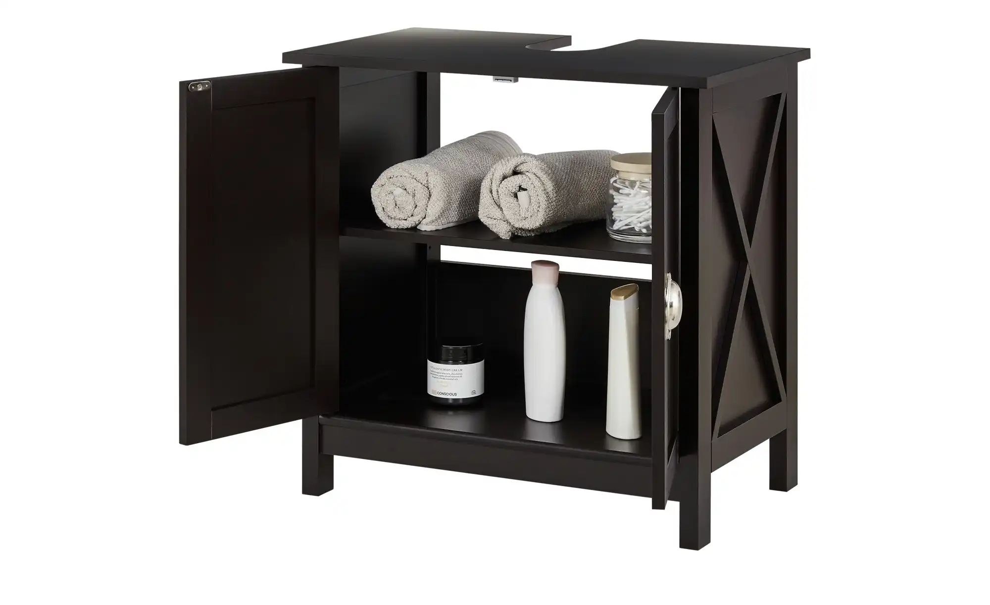 Waschbeckenunterschrank | Schwarzbraun - Bei Möbel Kraft online kaufen