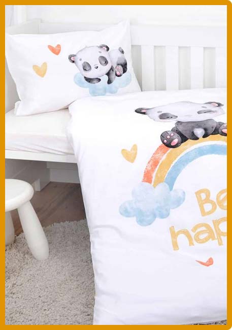 Bettwäsche-Set Regenbogen Panda