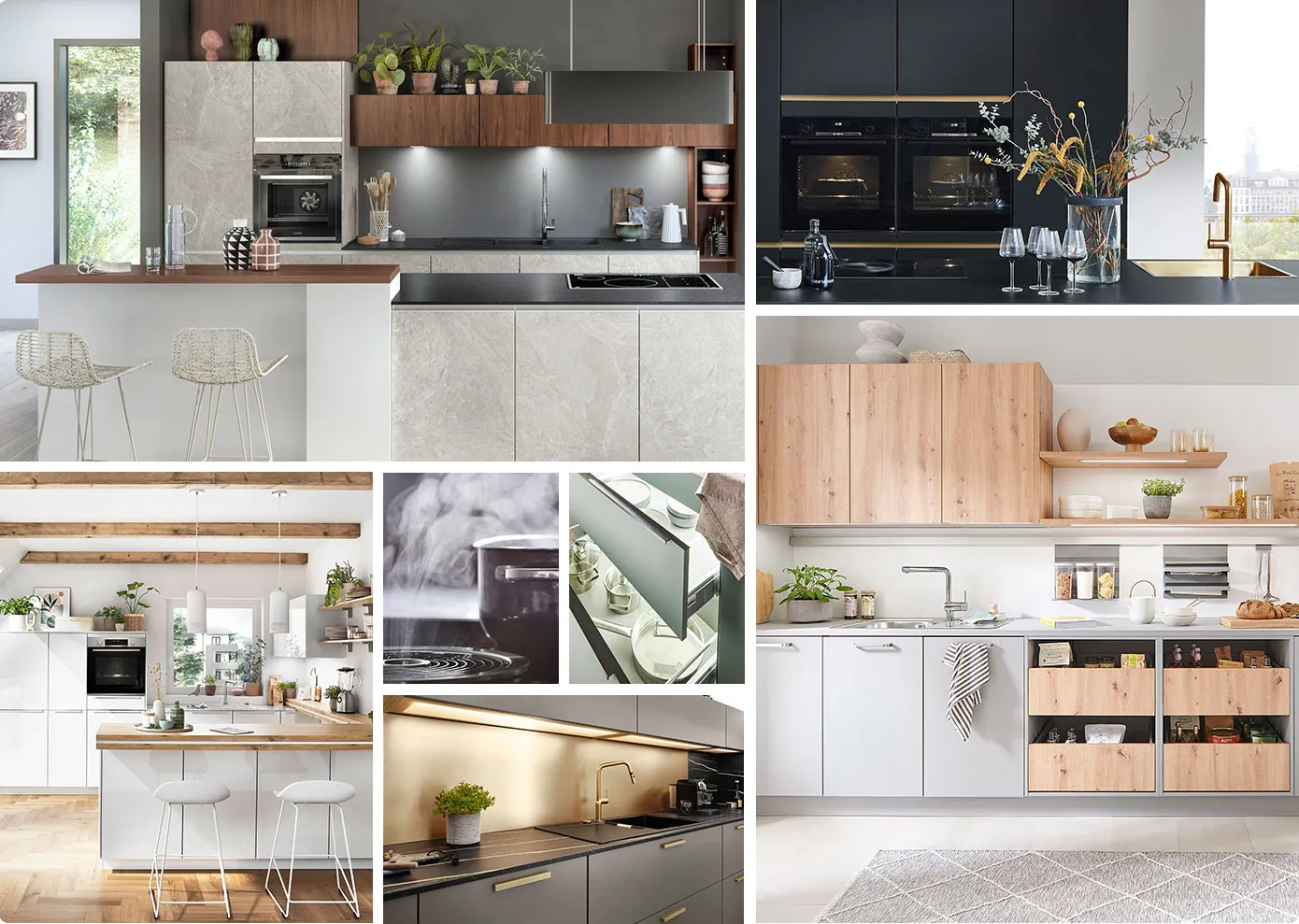 Verschiedene Küchenraeume