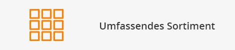 Text: Umfassendes Sortiment
