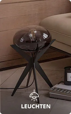 Leuchten. Schwarze Tischleuchte mit Rauchglas-Schirm, Deko