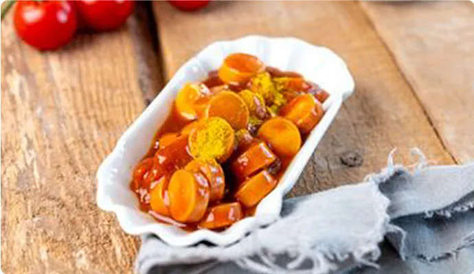 Currywurst auf Teller