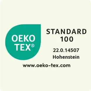 Siegel OEKOTEX® Standard 100, 22.0.1.14507 Hohenstein HTTI, www.oeko-tex.com