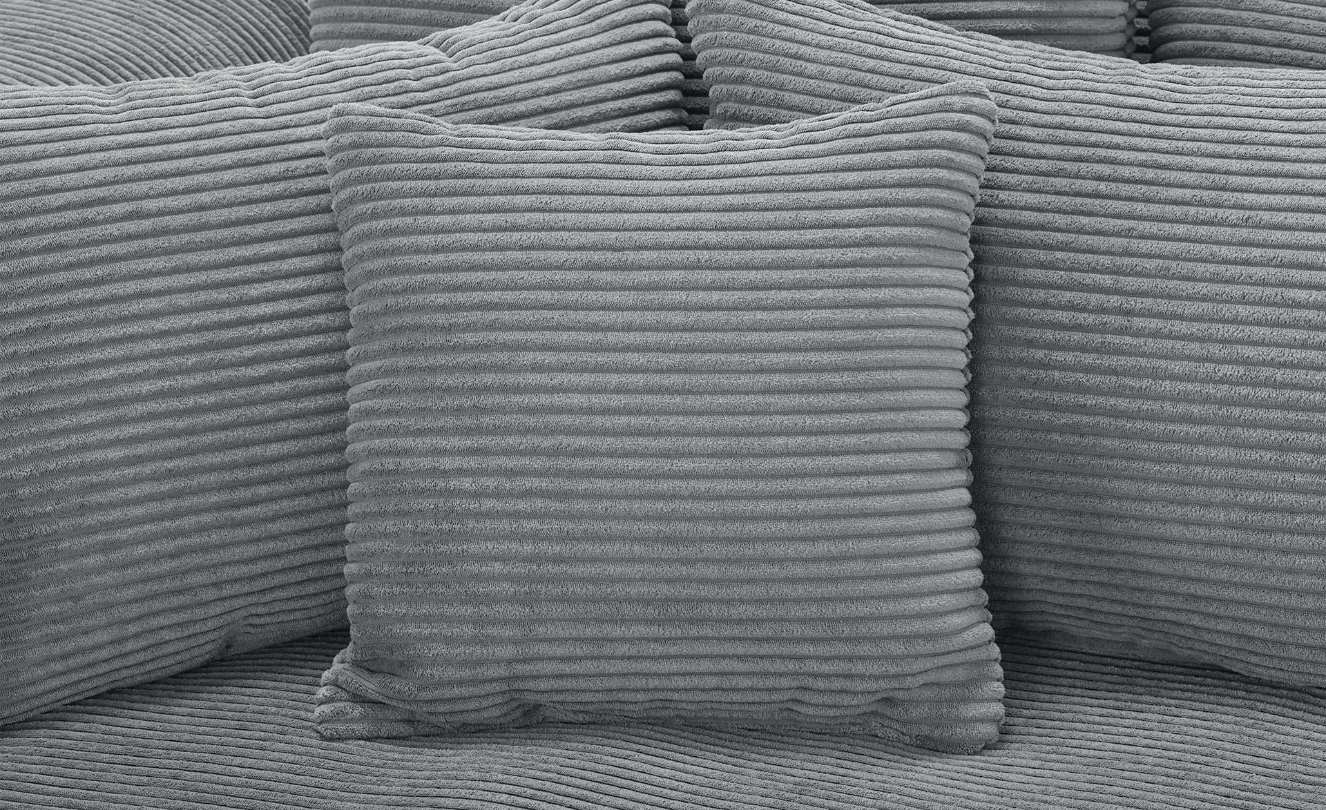 smart Ecksofa in modernem Cord Lianea | rechts, Grau