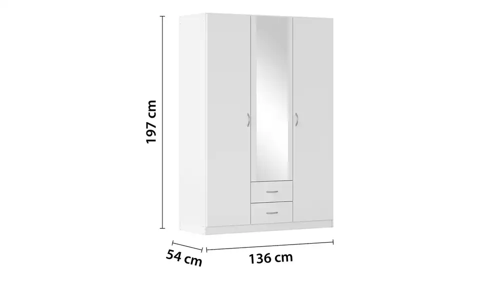 Drehtürenschrank, Bemaßung