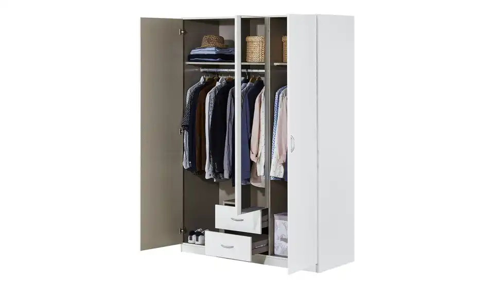 Drehtürenschrank, geöffnet