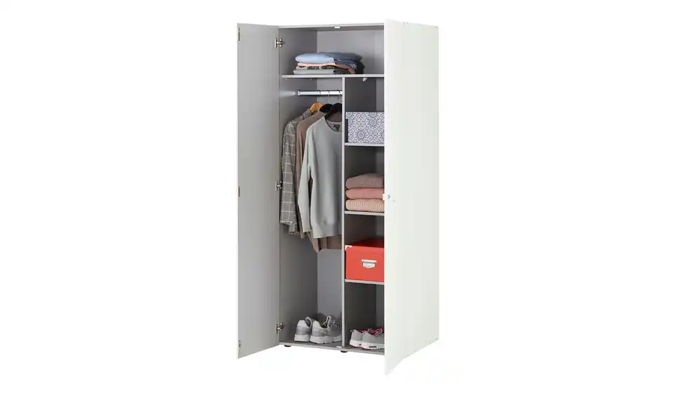 Drehtürenschrank, geöffnet