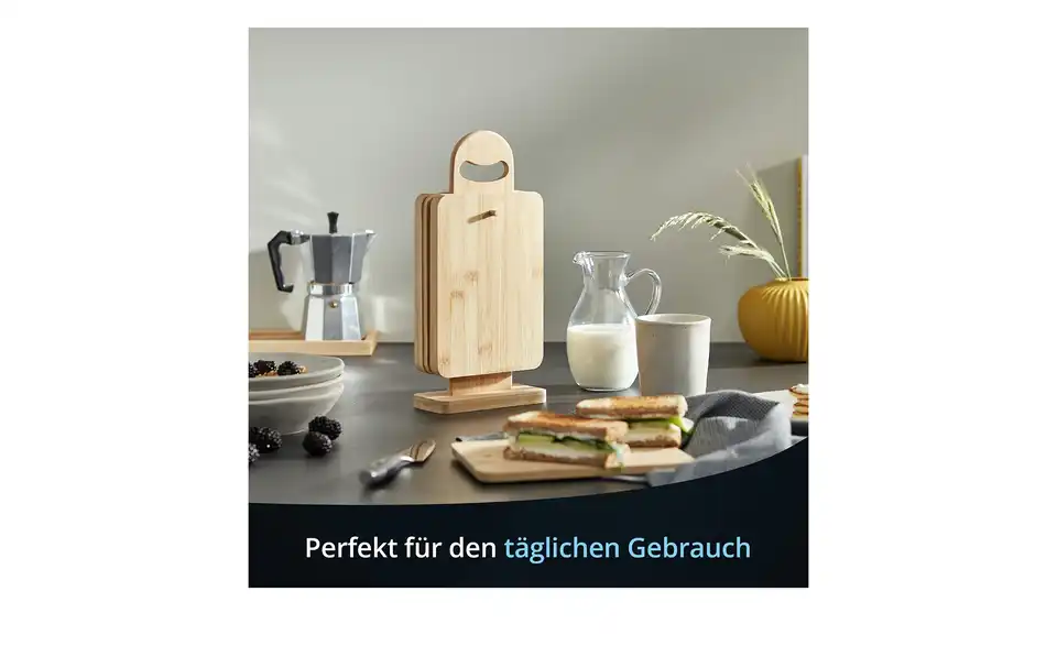KHG Frühstücksbretter-Set, 7-teilig, Bild mit Text