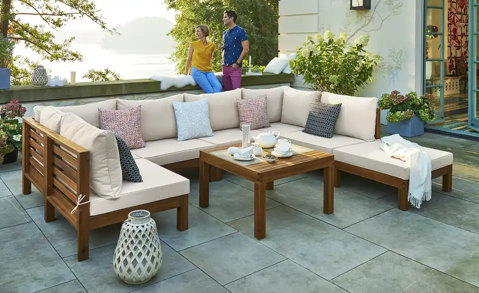Yorkshire Garten-Hocker Cape, in Wohnsituation