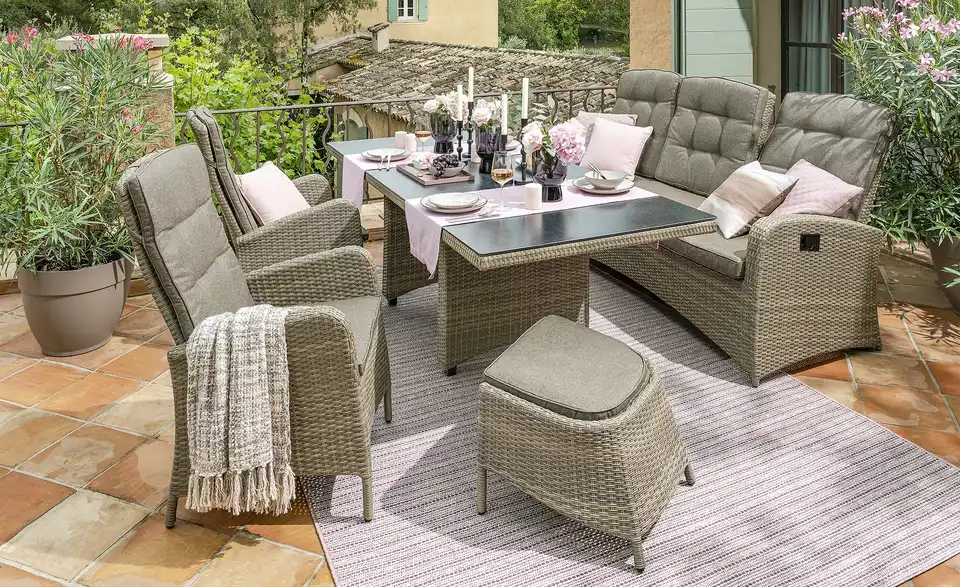 a casa mia Gartensofa, 3-sitzig Reggio, in Wohnsituation