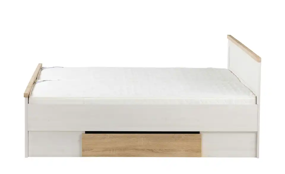Bett mit 2 Nachtkommoden, Profilansicht