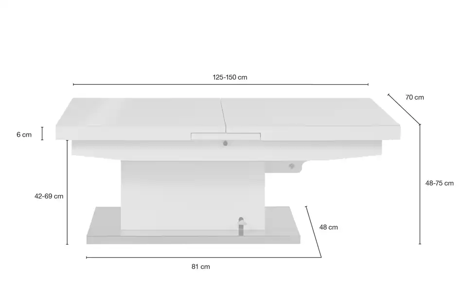 Couchtisch, Bemaßung