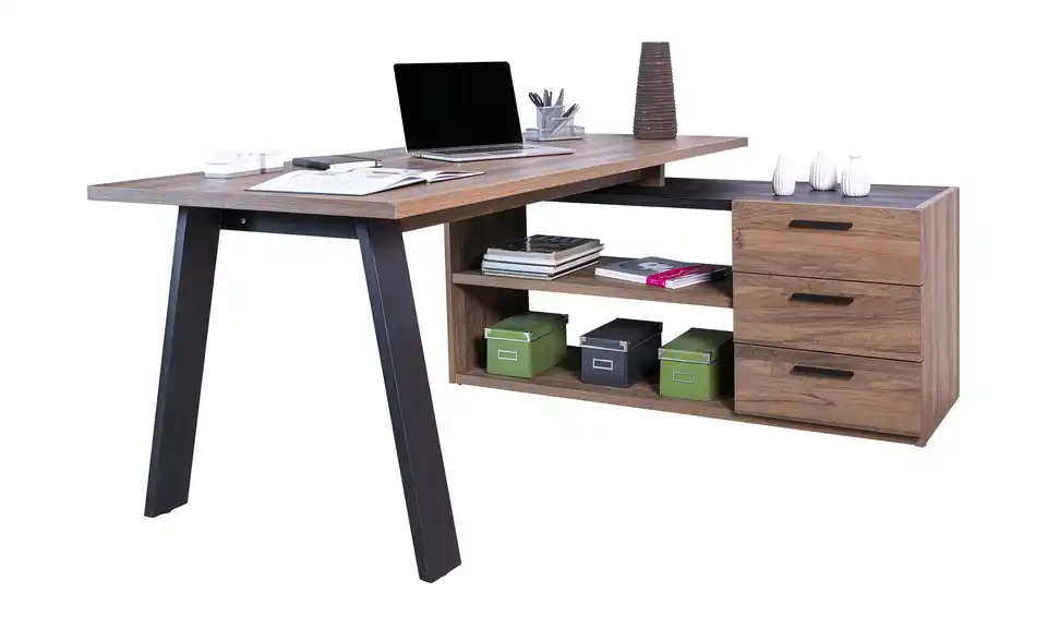 Eckschreibtisch mit Sideboard, Perspektive