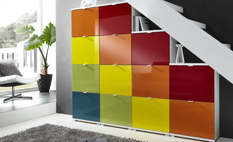 Primo Schuhschrankkorpus Puzzle Weiß, in Wohnsituation