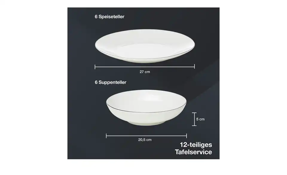 Peill+Putzler Tafelservice, 12-teilig Bologna, Bild mit Text