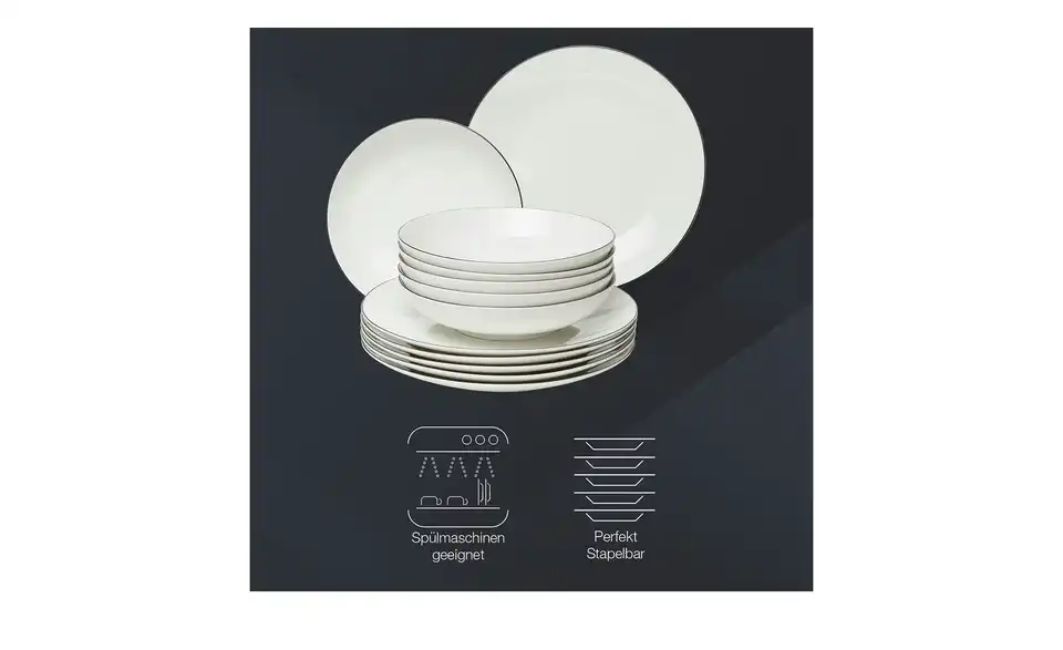 Peill+Putzler Tafelservice, 12-teilig Bologna, Bild mit Text