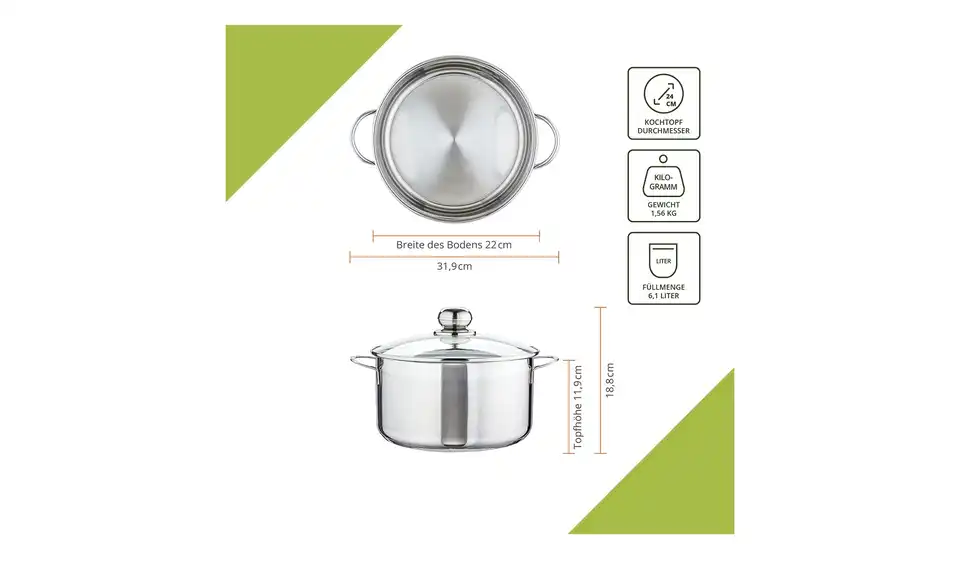 levelone Fleischtopf 24cm Basic, Bild mit Text