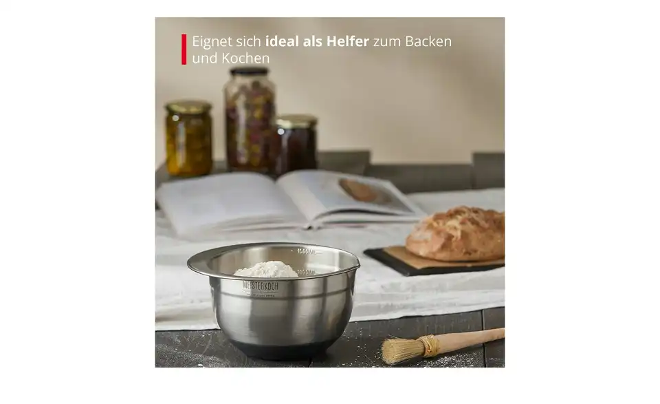 Meisterkoch Schüssel 1,5 Liter, Bild mit Text
