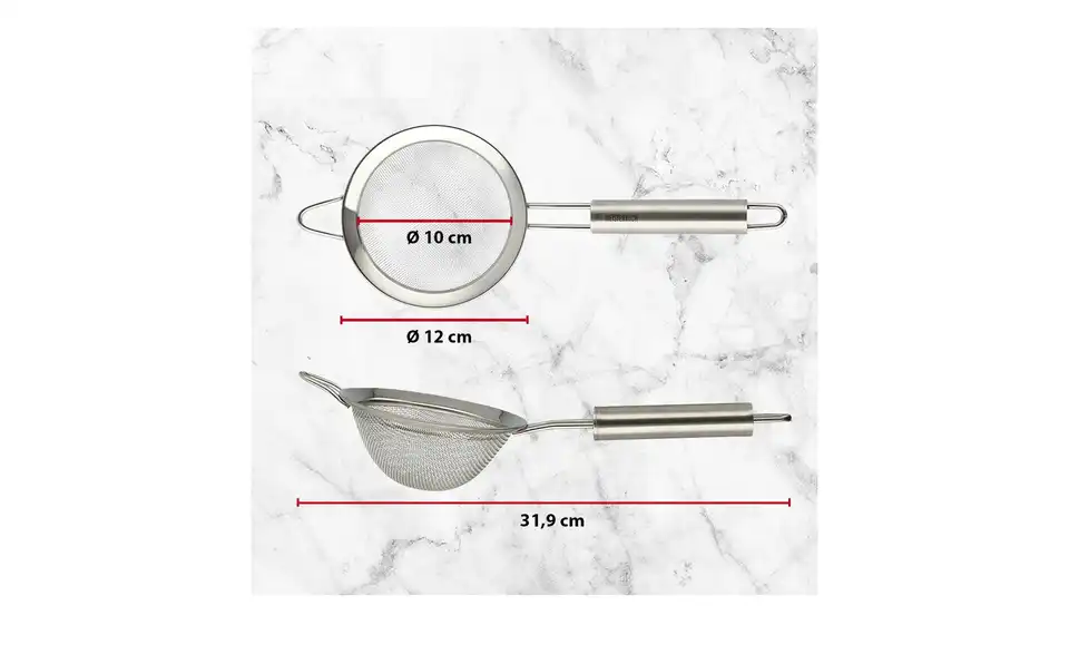 Meisterkoch Küchensieb, Bild mit Text