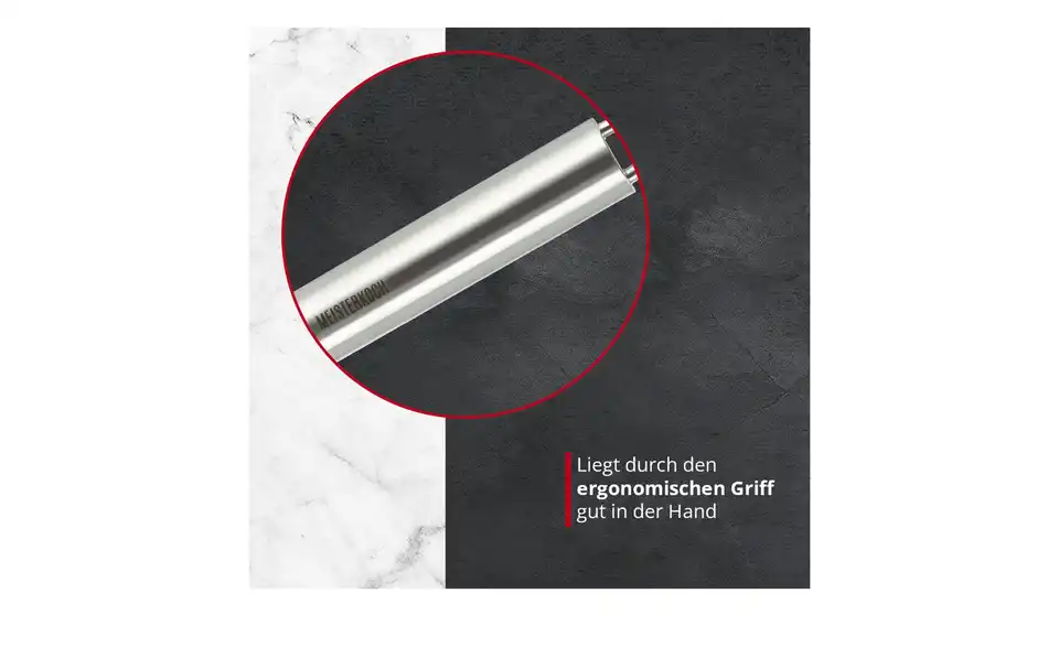 Meisterkoch Küchensieb, Bild mit Text