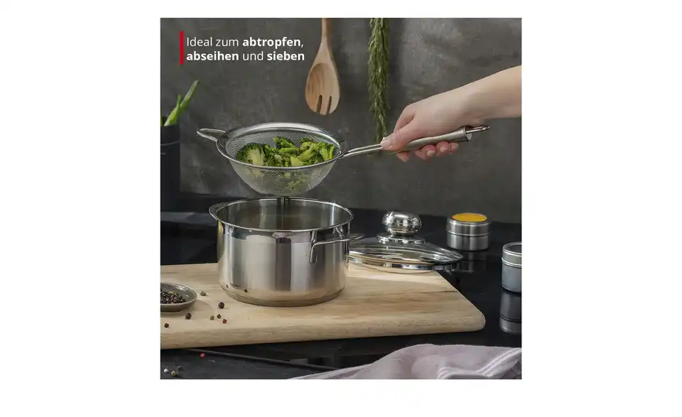 Meisterkoch Küchensieb, Bild mit Text