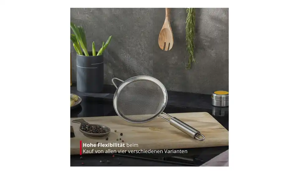 Meisterkoch Küchensieb, Bild mit Text