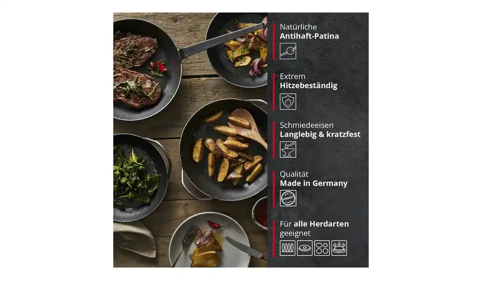 Meisterkoch Servierpfanne 24 cm Ferro, Bild mit Text