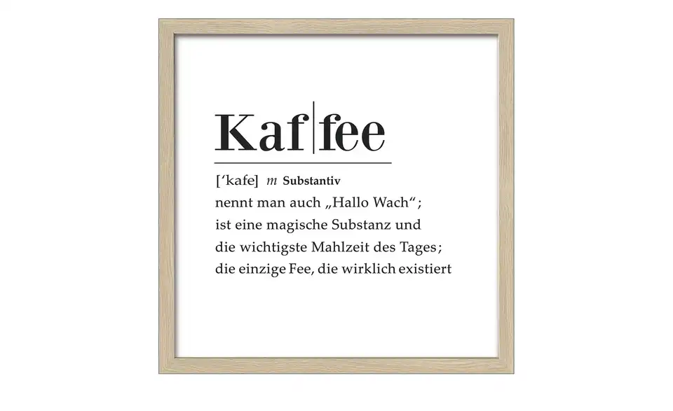 Gerahmtes Bild Slim-Scandic Kaffee Definition, Frontansicht