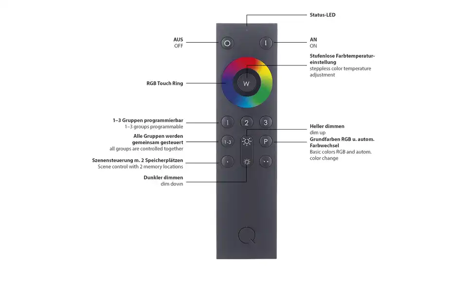 Q-Smart Home Lights Pendelleuchte, 1-flammig, anthrazit, Zubehör