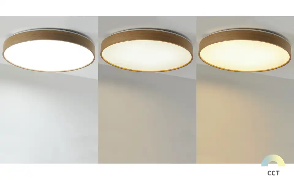 KHG LED-Deckenleuchte, 1-flammig, Eichenholz ´groß´, Funktionsansicht