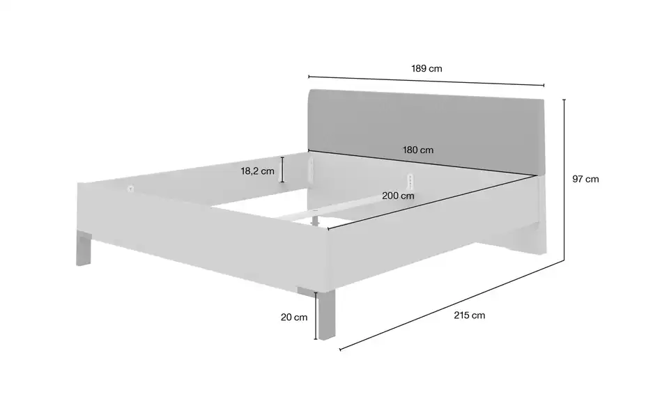 Bettgestell, Bemaßung