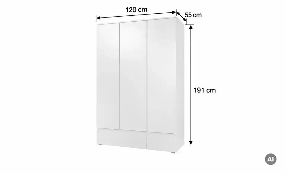 smart Kleiderschrank, Bemaßung