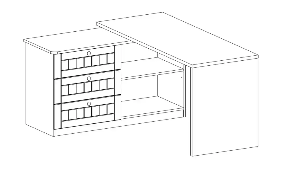 Mia & Mo Eckschreibtisch, Detailansicht