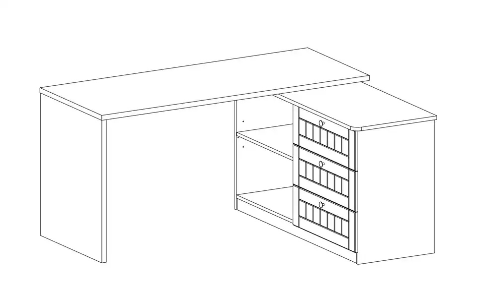 Mia & Mo Eckschreibtisch, Detailansicht