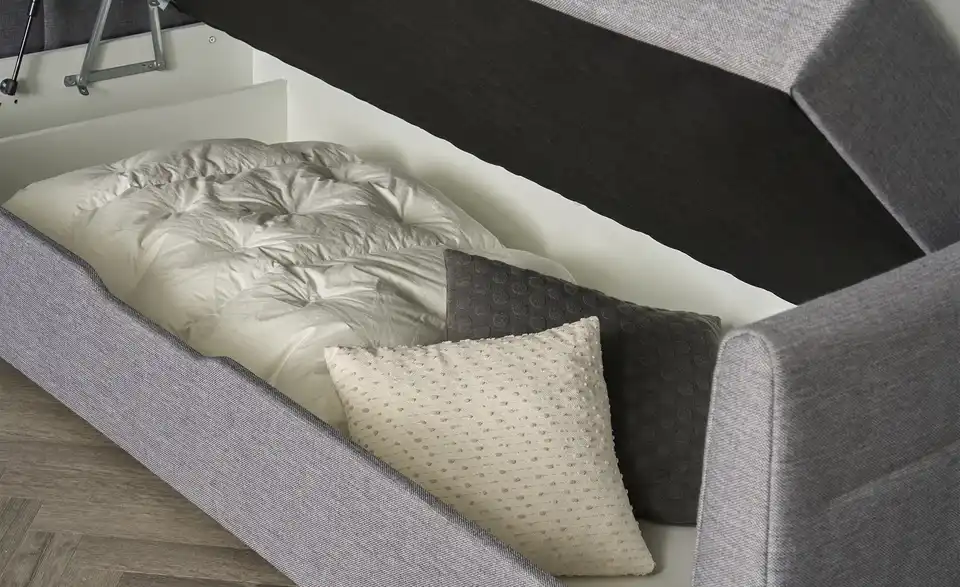 Boxspringbett mit Bettkasten und Topper, Funktionsansicht