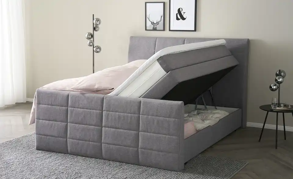 Boxspringbett mit Bettkasten und Topper, Funktionsansicht