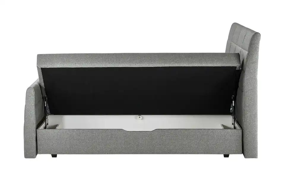 Boxspringbett mit Bettkasten und Topper, geöffnet