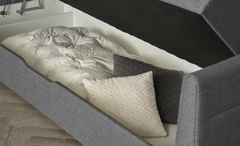 Boxspringbett mit Bettkasten und Topper, Funktionsansicht