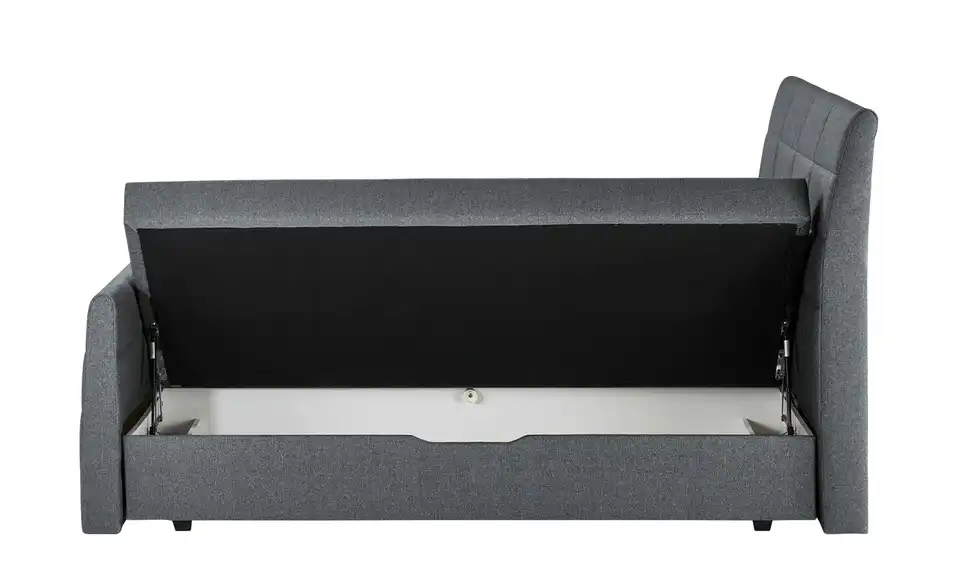 Boxspringbett mit Bettkasten und Topper, geöffnet