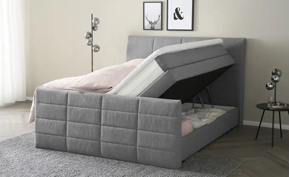 Boxspringbett mit Bettkasten und Topper, Funktionsansicht