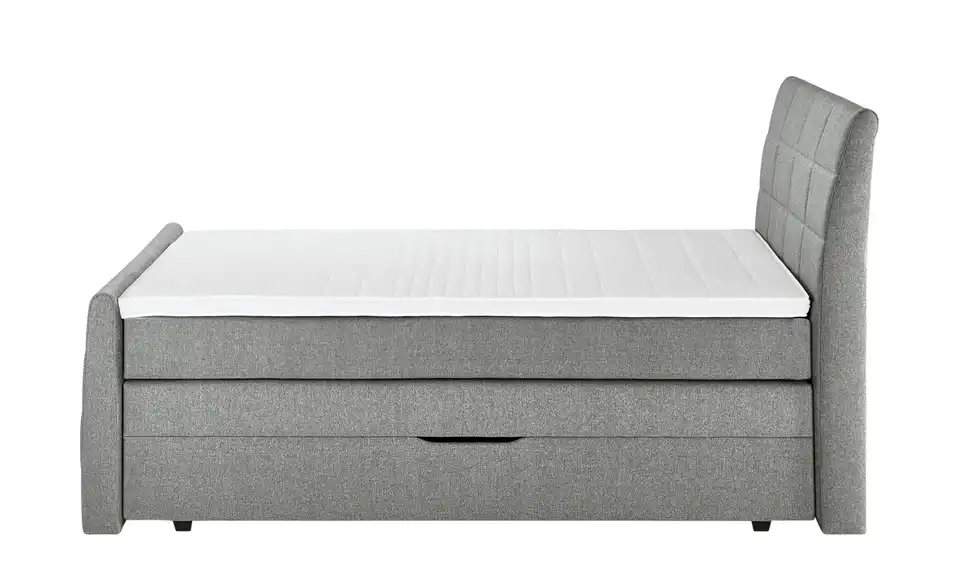 Boxspringbett mit Bettkasten und Topper, Profilansicht