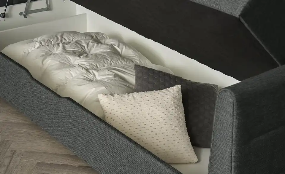 Boxspringbett mit Bettkasten und Topper, Funktionsansicht