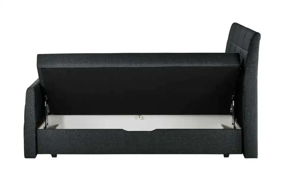 Boxspringbett mit Bettkasten und Topper, geöffnet