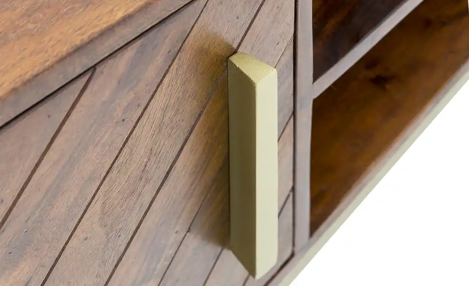 TV- Lowboard aus Massivholz, Detailansicht