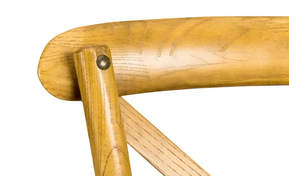 Holz-Stuhl mit Rattan-Sitzfläche in Antikoptik, Detailansicht