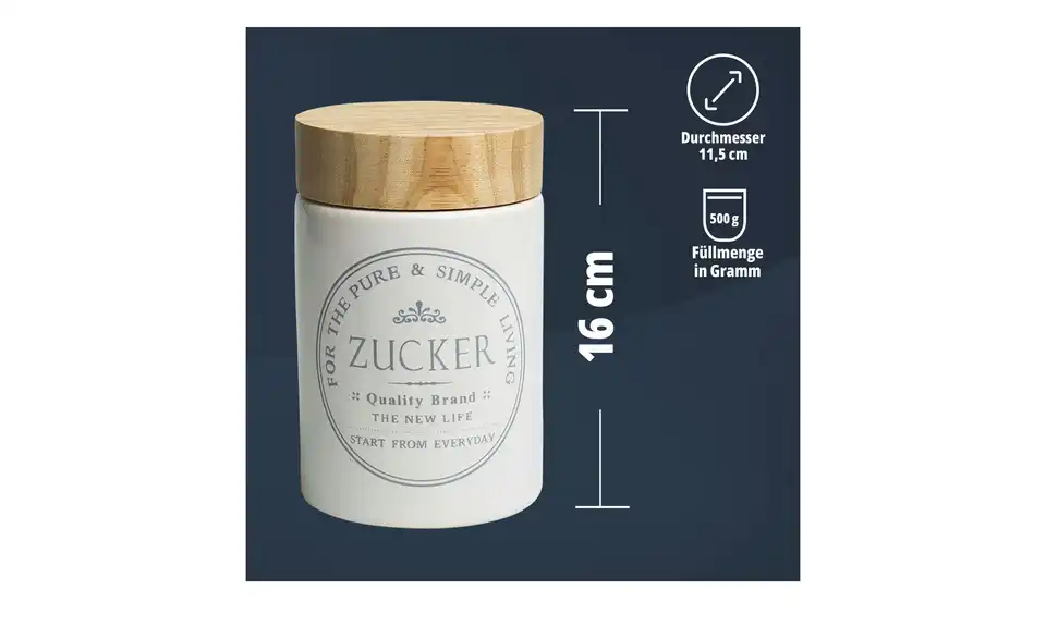 KHG Aufbewahrungsdose Zucker, Bild mit Text