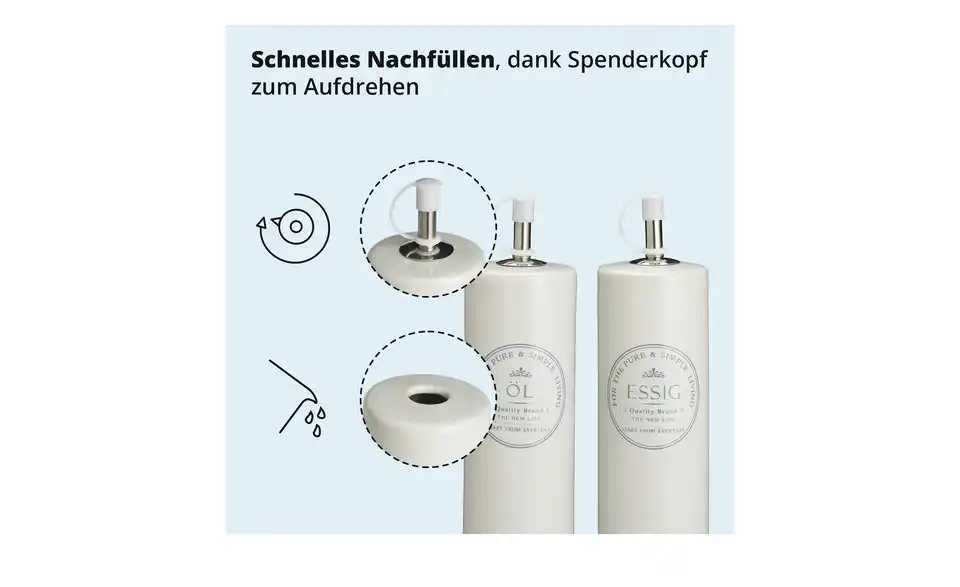 KHG Öl-Essigset, 5-teilig, Bild mit Text