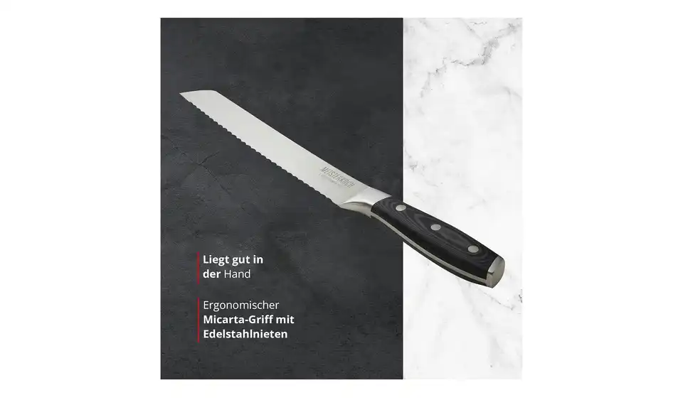 Meisterkoch Brotmesser 20 cm PRIMUS, Bild mit Text