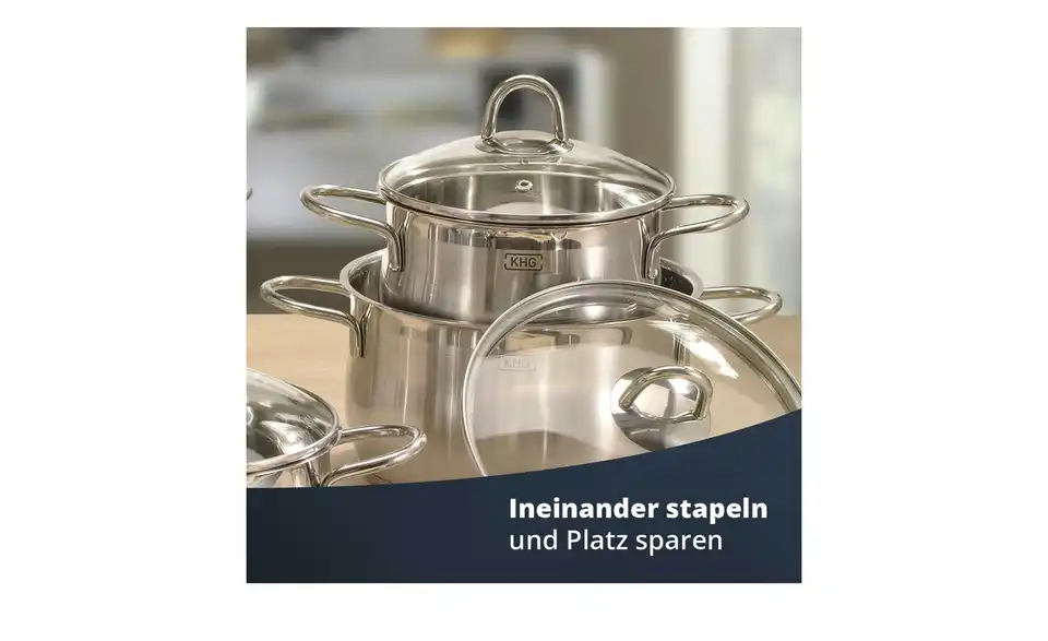 KHG Topfset, 5-teilig Platin, Bild mit Text