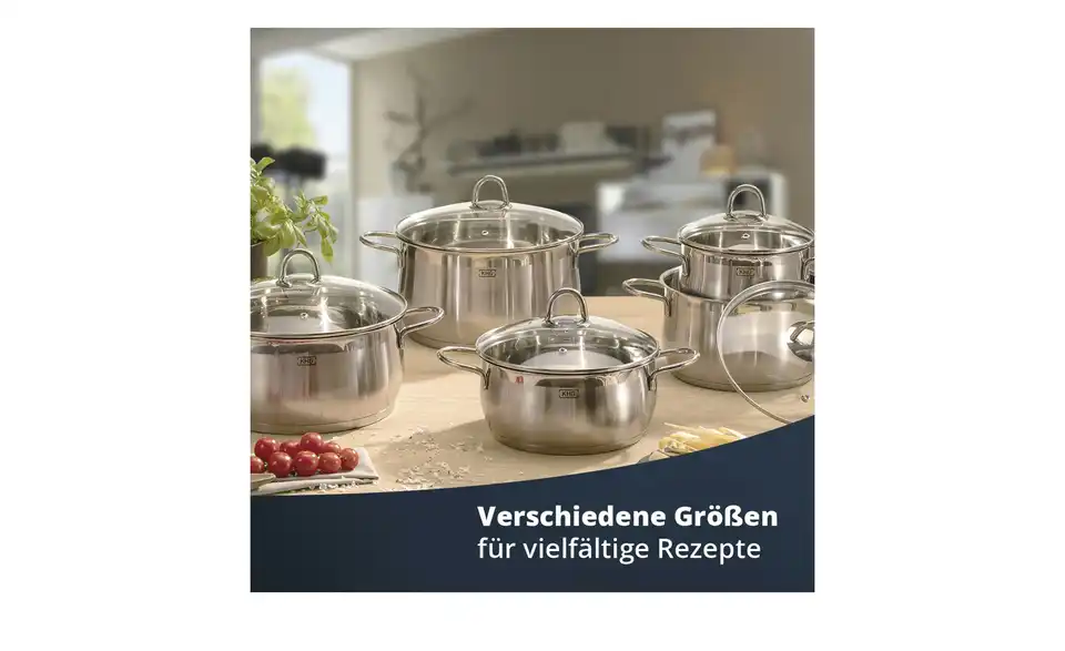 KHG Topfset, 5-teilig Platin, Bild mit Text